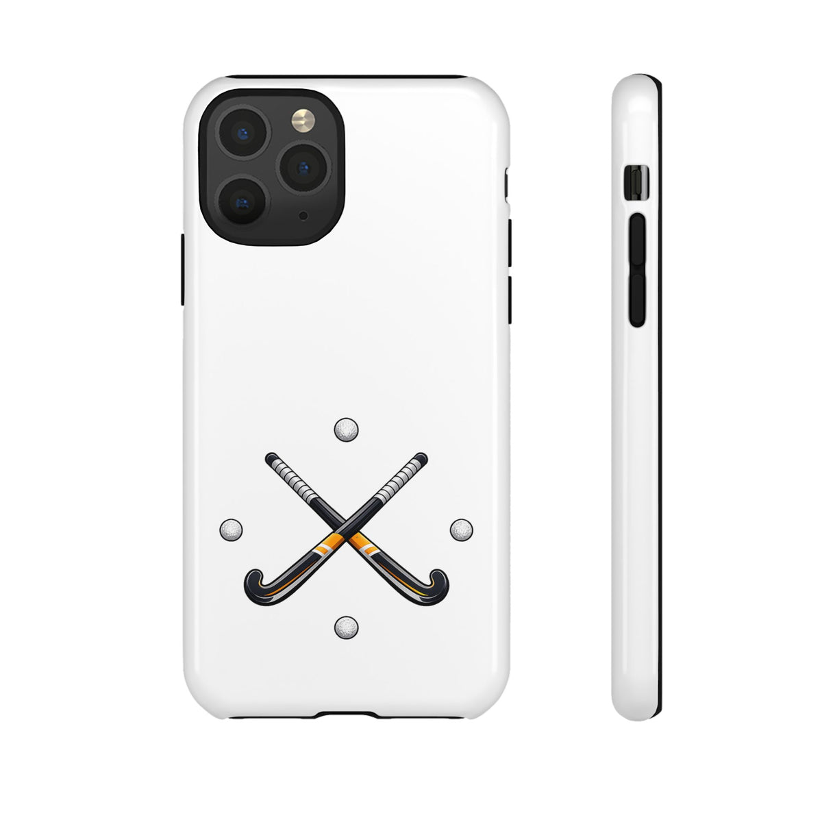 Phone Case, Hockey Crossed Sticks & Balls Design, tough Case