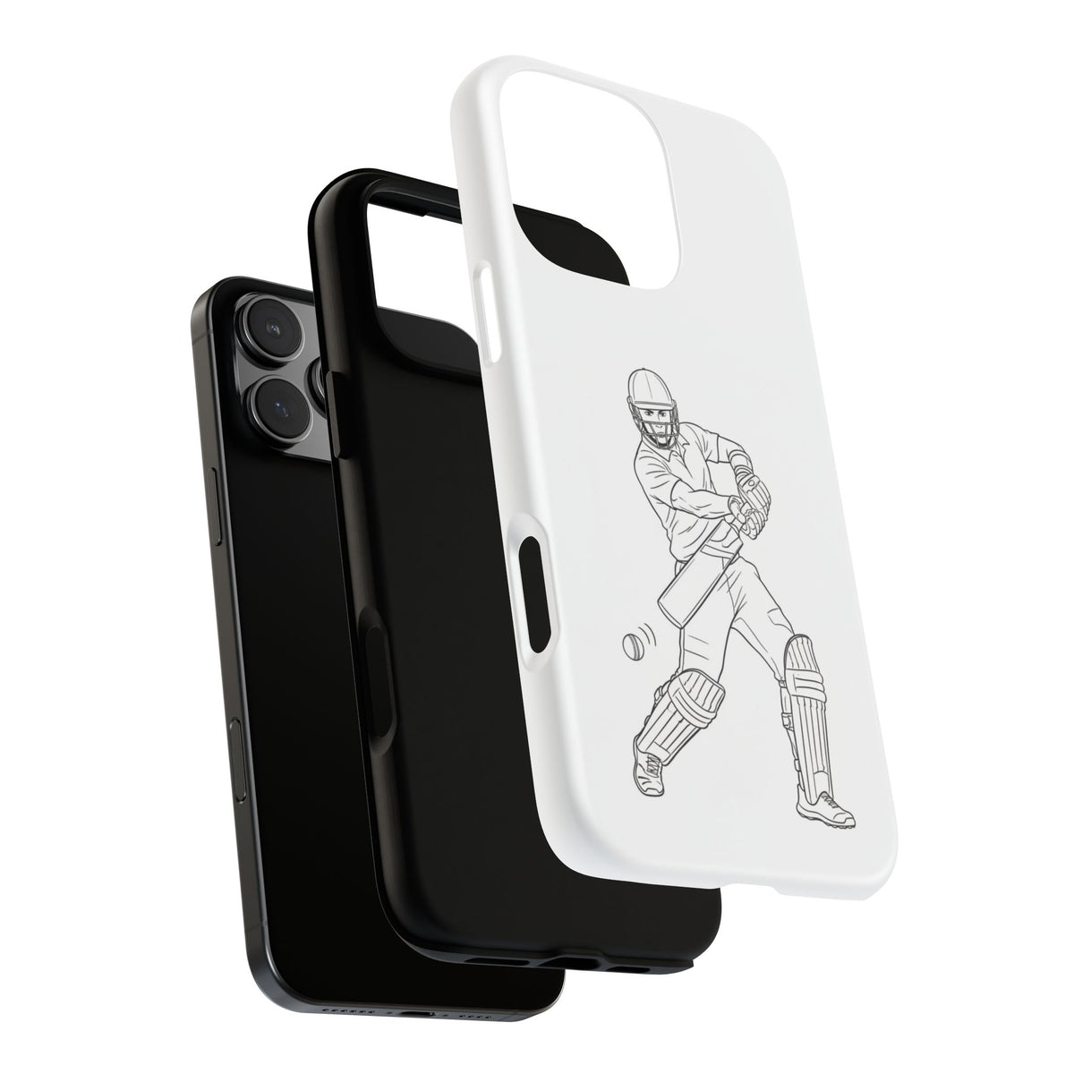Phone Case, Cricket Batsman Sketch, Tough Case