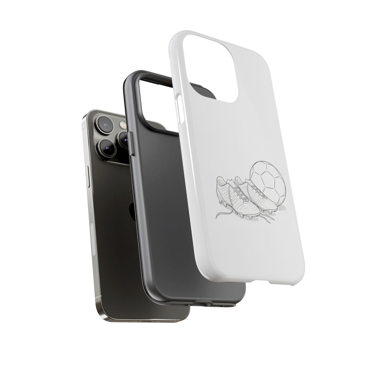 Phone Case, Football Boots & Ball Sketch , Tough Case