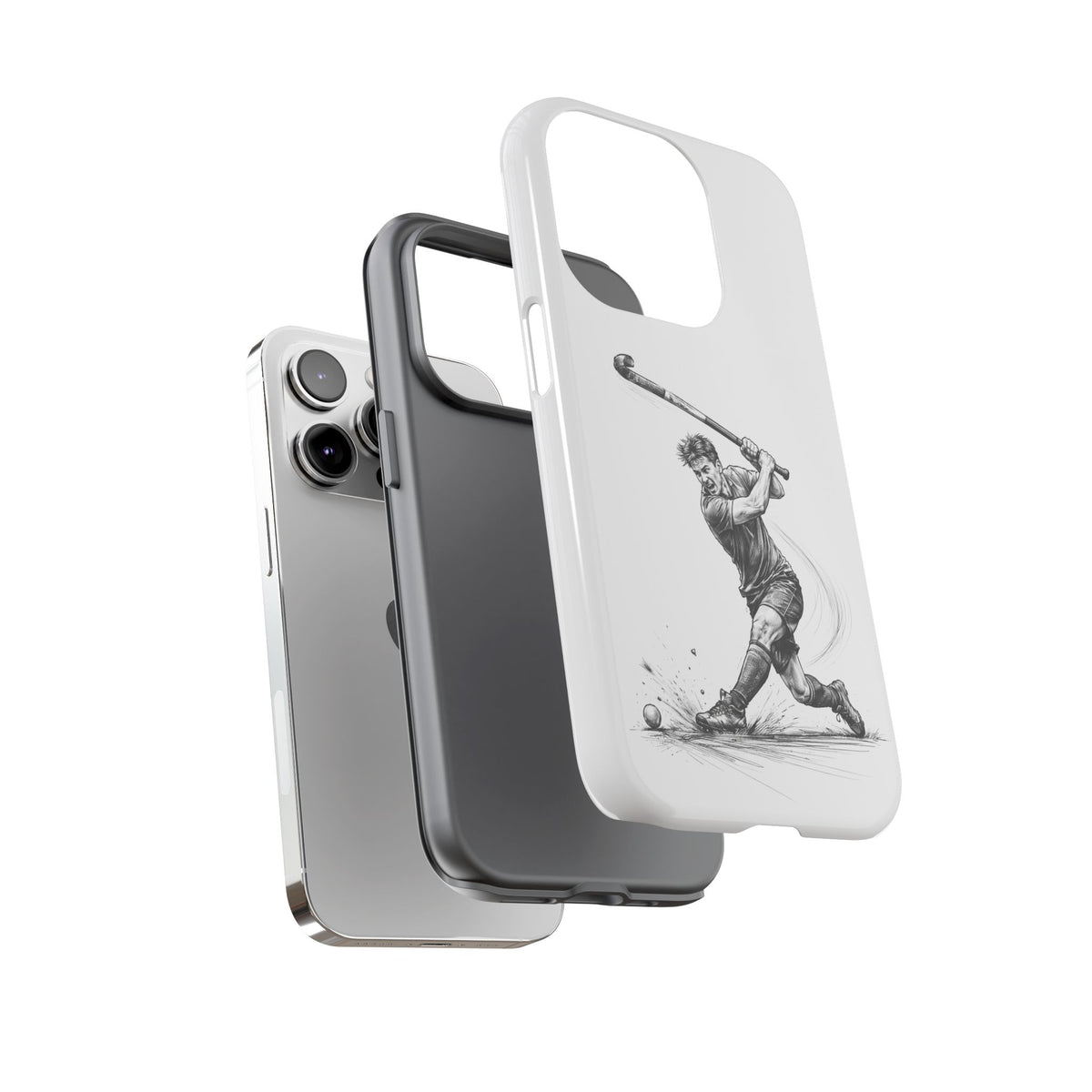 Phone case, Male Hockey Player Tomahawk Sketch,  Tough case