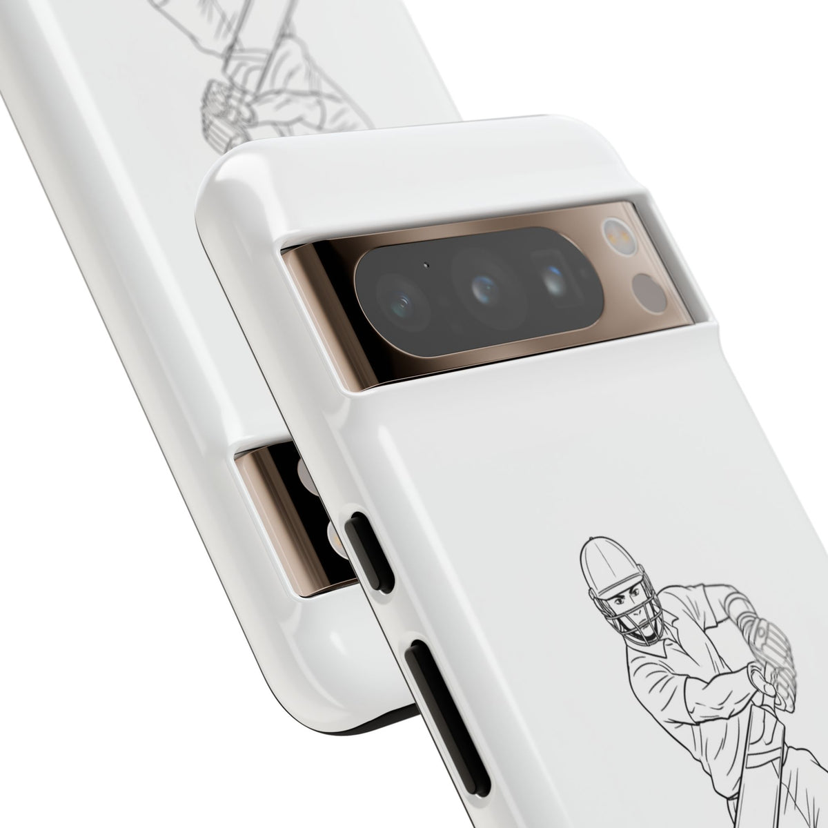 Phone Case, Cricket Batsman Sketch, Tough Case
