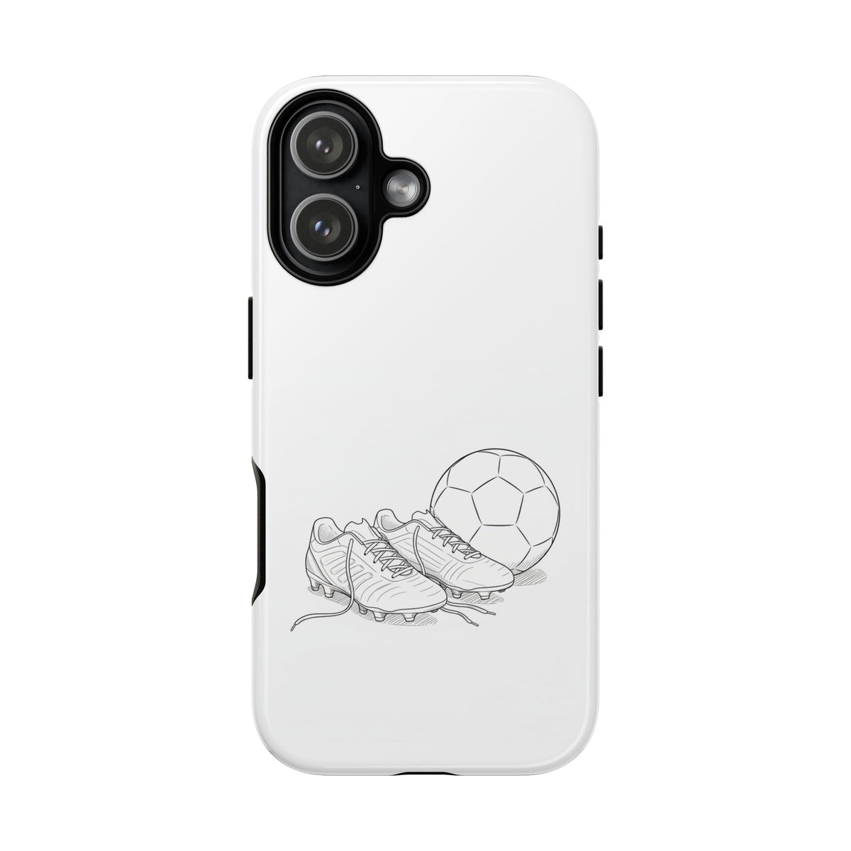Phone Case, Football Boots & Ball Sketch , Tough Case