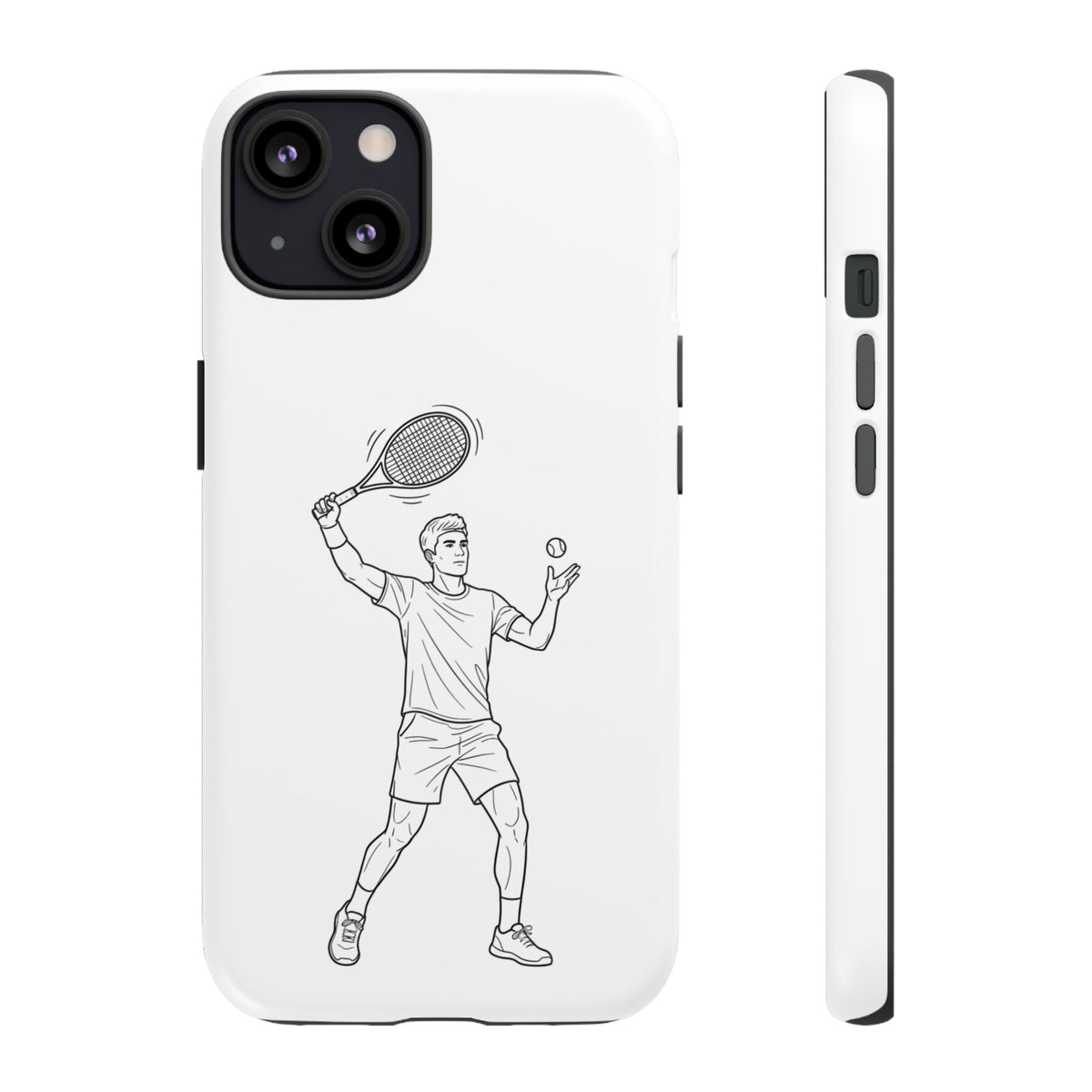 Phone Case, Racket Sports, Tennis Player overhead shot Design, Tough Case