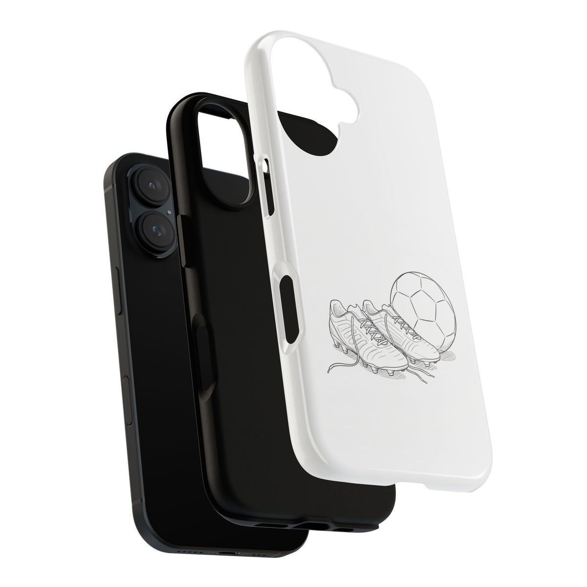 Phone Case, Football Boots & Ball Sketch , Tough Case