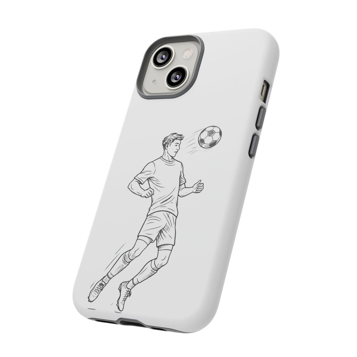 Phone Case, Football Chest-control Minimalist sketch Design, Tough Case