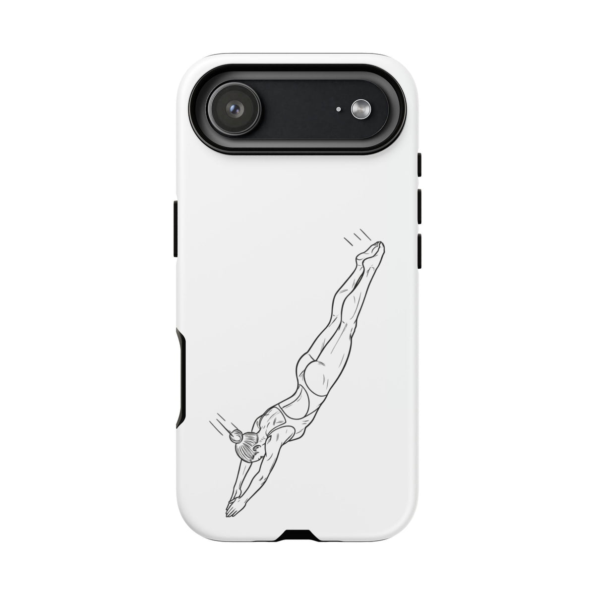 Phone Case, Platform Diver Minimalist Sketch, Tough Case