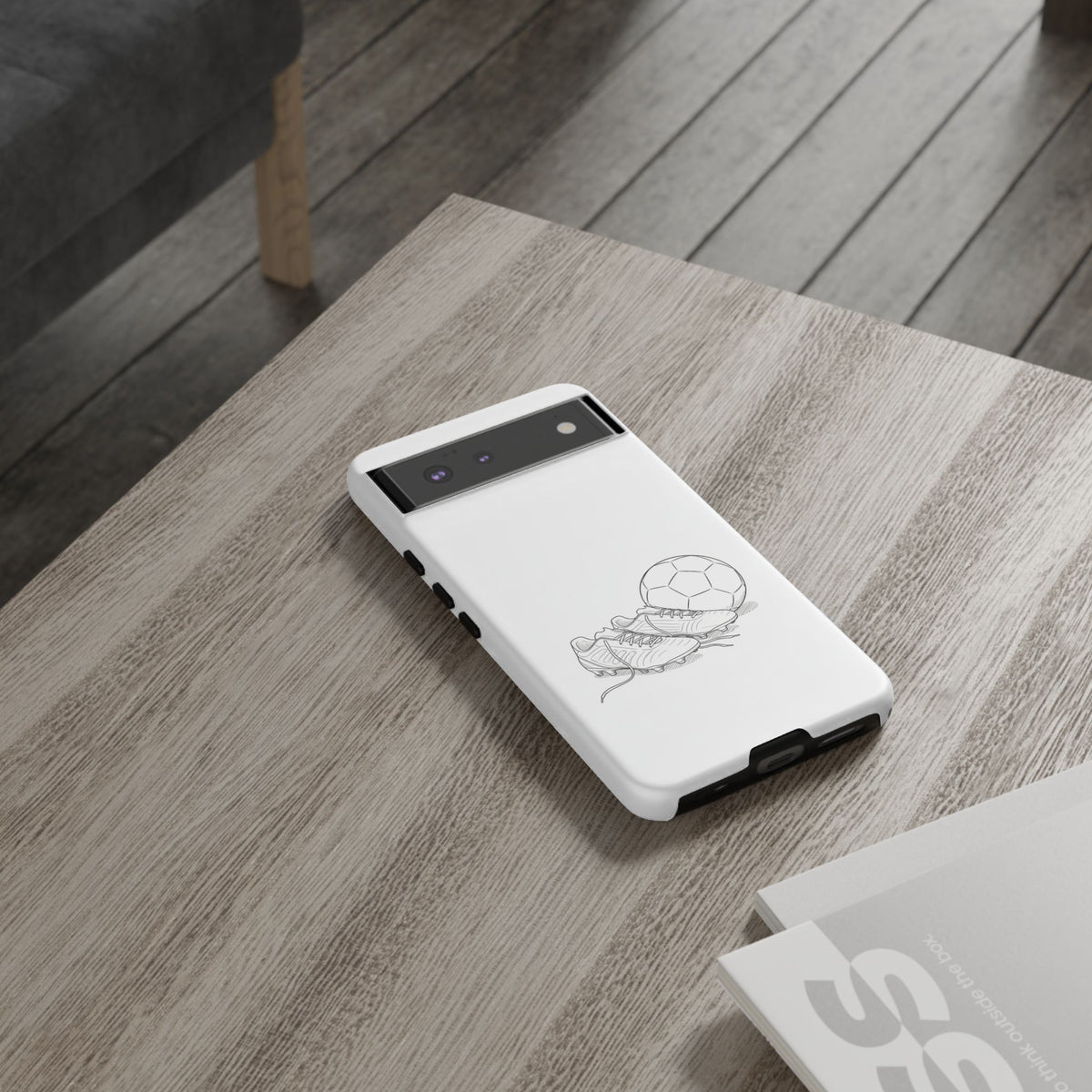 Phone Case, Football Boots & Ball Sketch , Tough Case