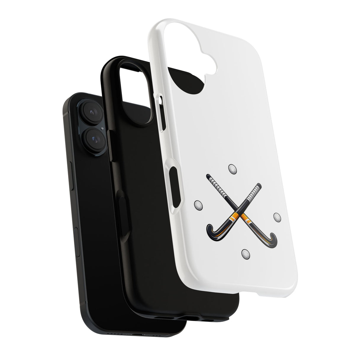 Phone Case, Hockey Crossed Sticks & Balls Design, tough Case