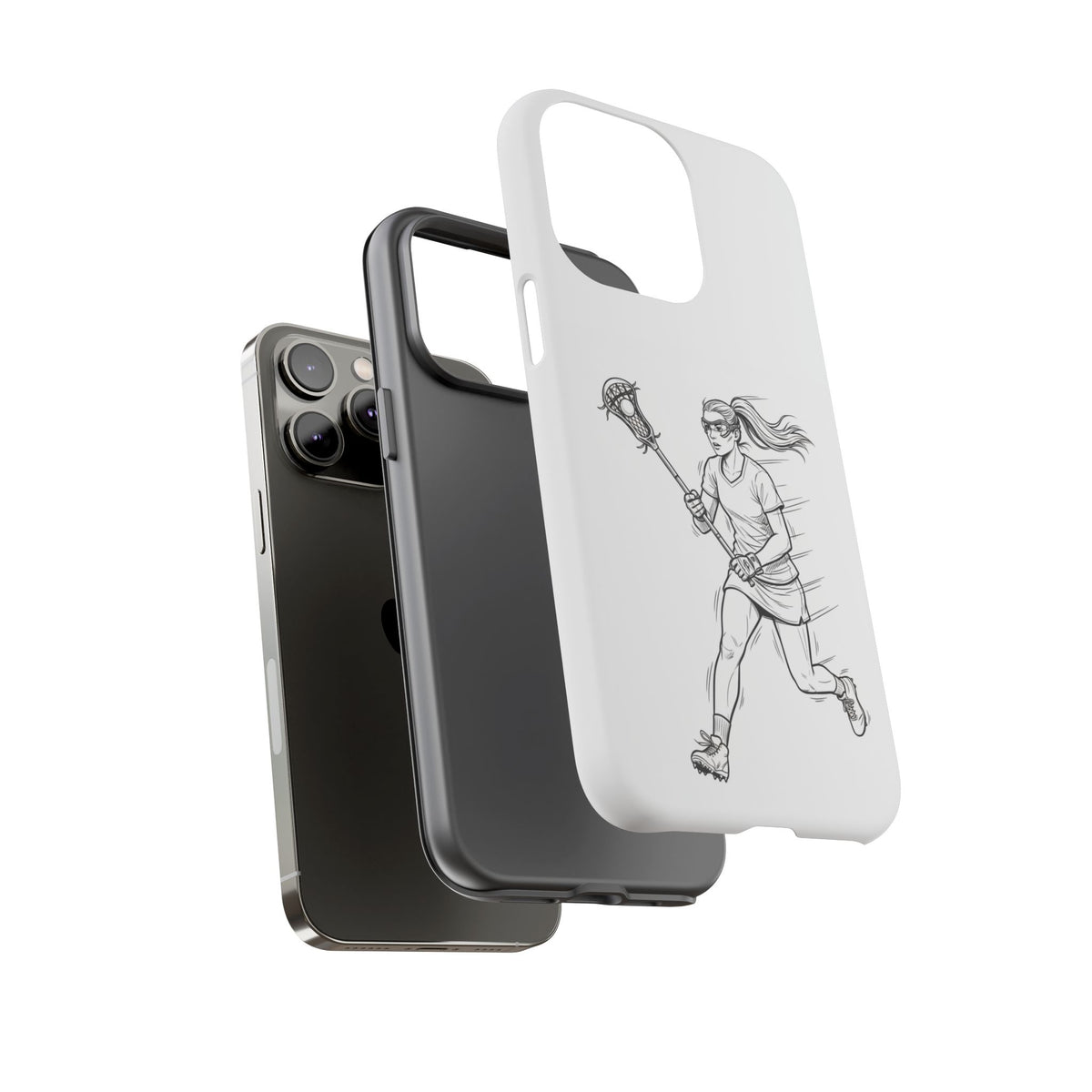 Phone Case, Lacrosse Player Sketch, Tough Case