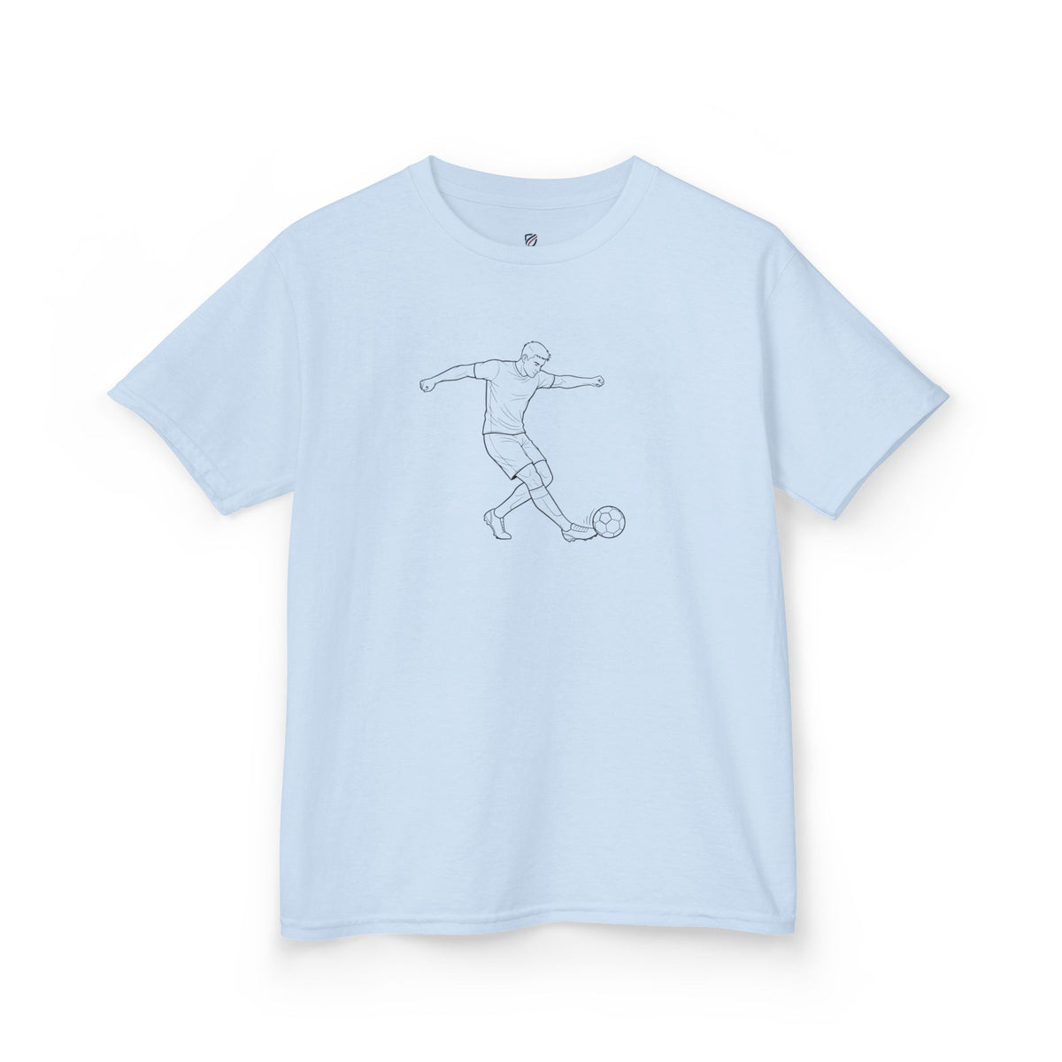 T Shirt Kids, Football, Free Kick minimalist sketch design, Cotton, Various Colours