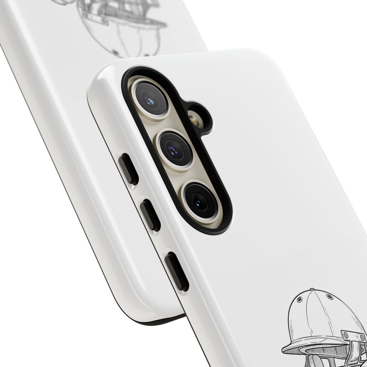 Phone Case, Cricket Gloves & Helmet Sketch, Tough Case