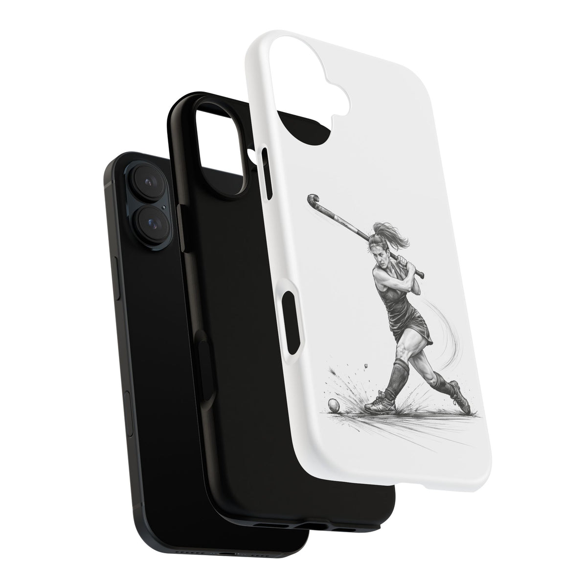 Phone Case, Hockey, Female Player "Tomahawk" shot design, Tough Case
