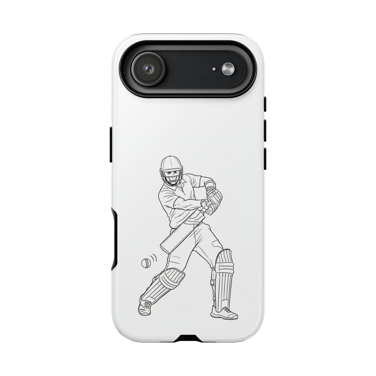 Phone Case, Cricket Batsman Sketch, Tough Case