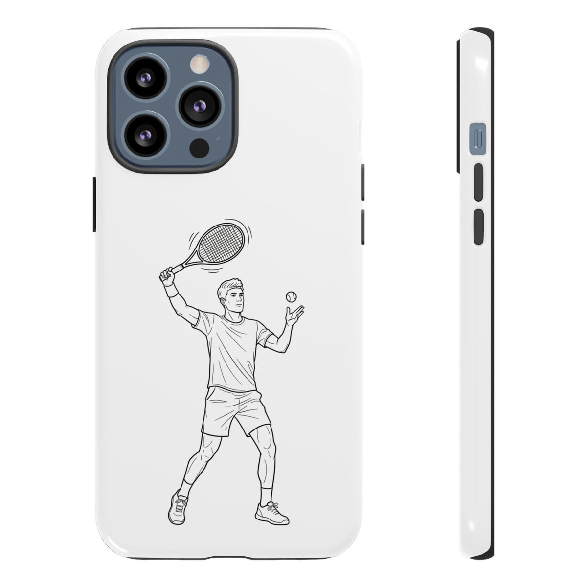 Phone Case, Racket Sports, Tennis Player overhead shot Design, Tough Case