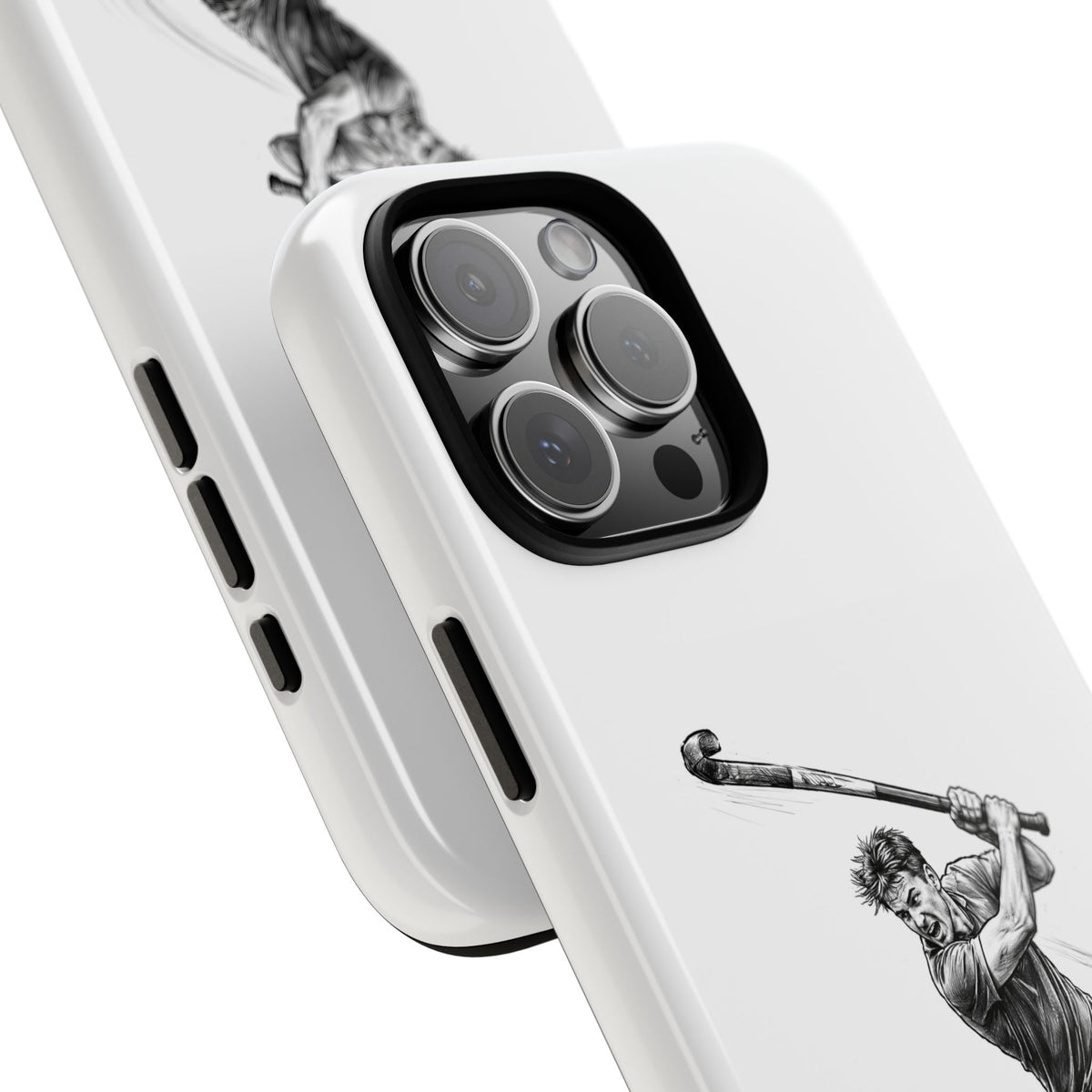 Phone case, Male Hockey Player Tomahawk Sketch,  Tough case