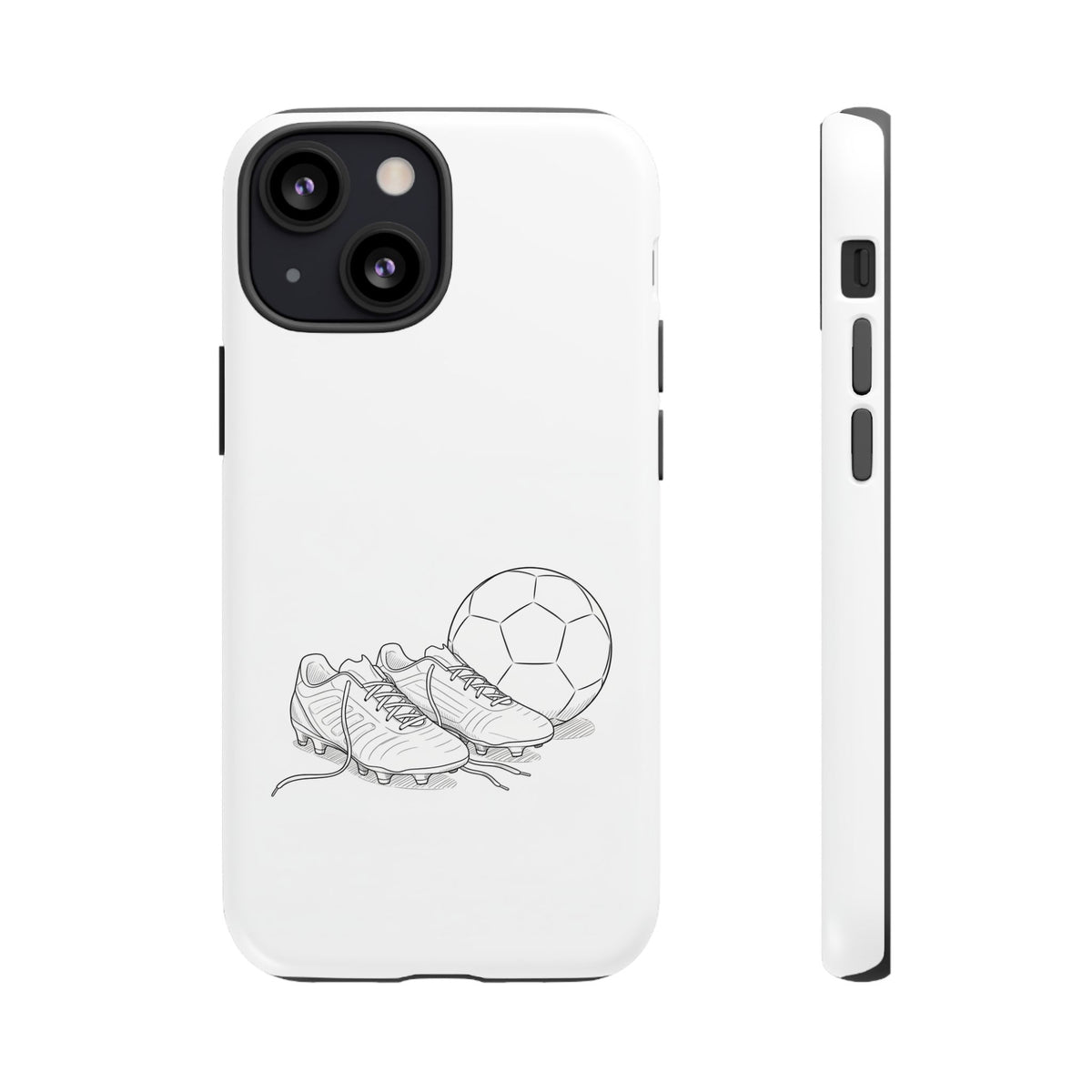 Phone Case, Football Boots & Ball Sketch , Tough Case