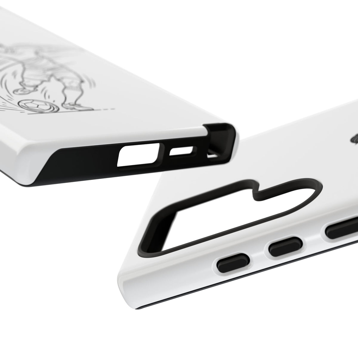 Phone Case, Football Free Kick / Strike Minimalist sketch Design, Tough Case