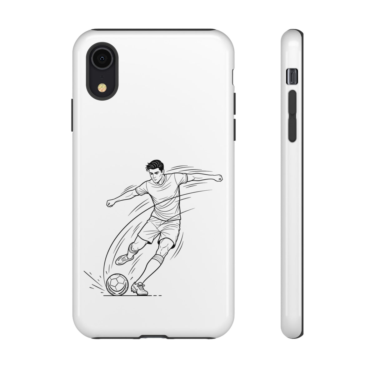Phone Case, Football Free Kick / Strike Minimalist sketch Design, Tough Case