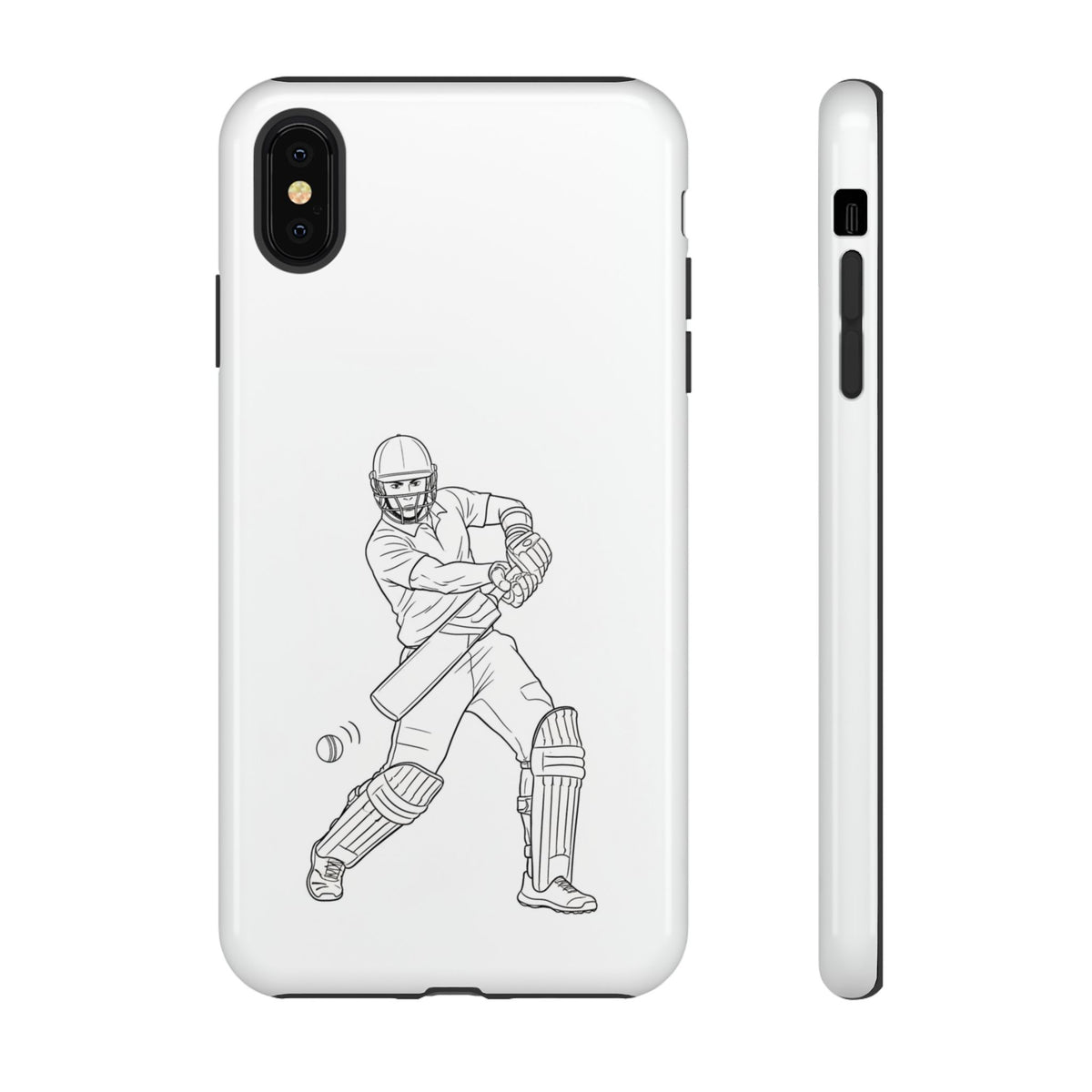 Phone Case, Cricket Batsman Sketch, Tough Case
