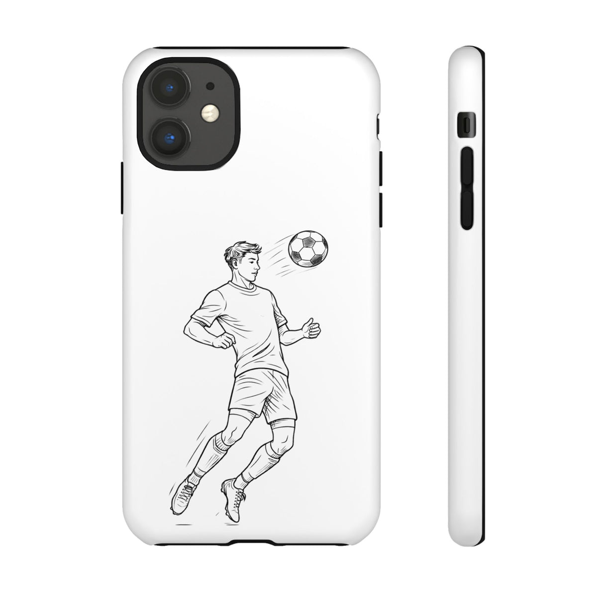 Phone Case, Football Chest-control Minimalist sketch Design, Tough Case