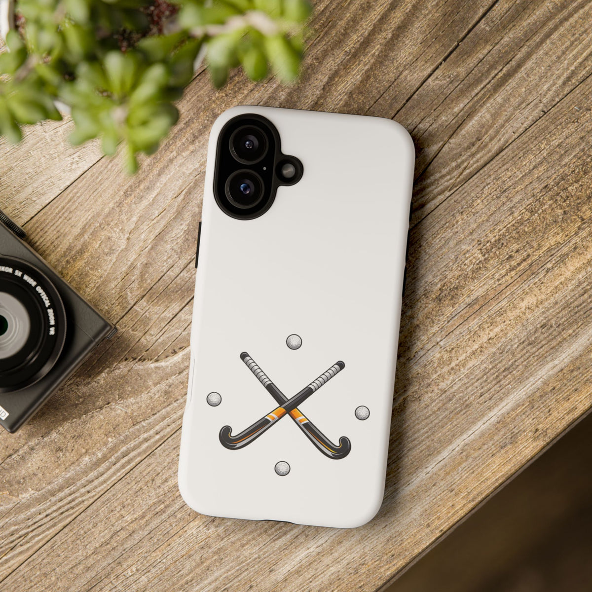 Phone Case, Hockey Crossed Sticks & Balls Design, tough Case