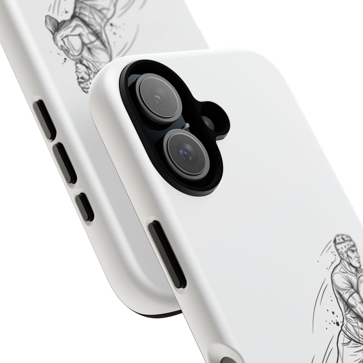Phone Case, Rugby Try Swan Dive Minimalist Sketch design, Tough Case