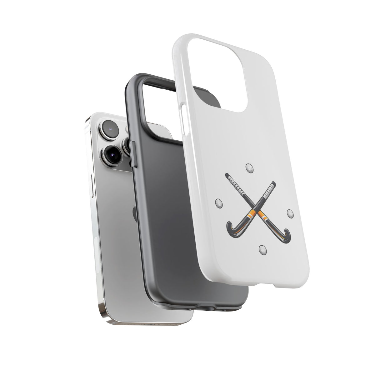 Phone Case, Hockey Crossed Sticks & Balls Design, tough Case