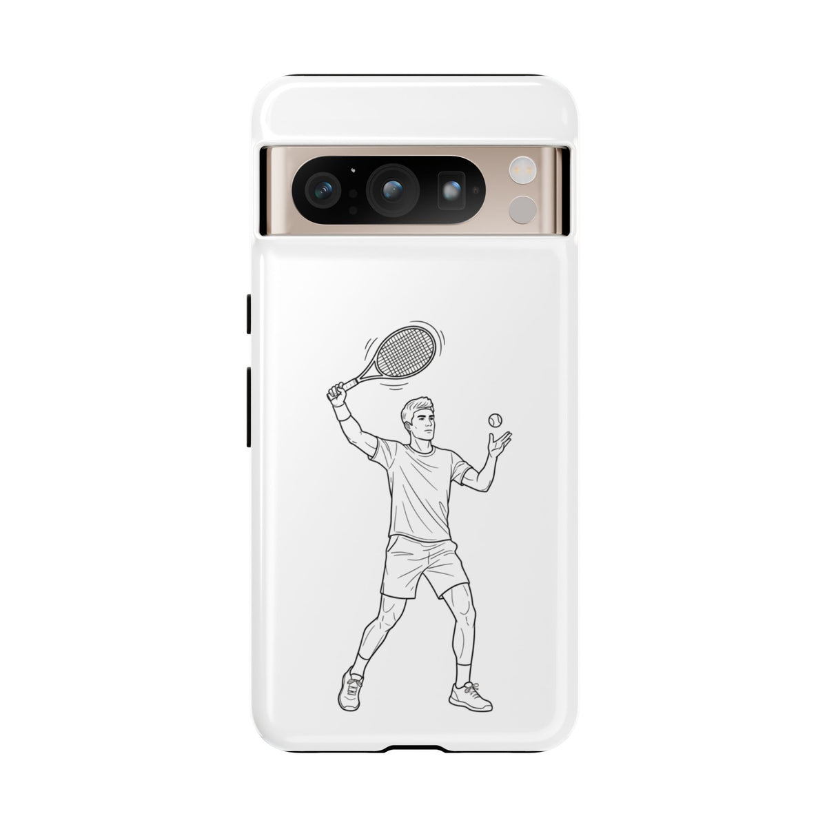 Phone Case, Racket Sports, Tennis Player overhead shot Design, Tough Case