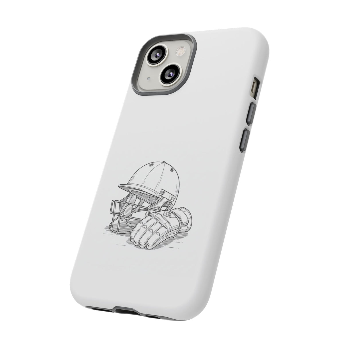 Phone Case, Cricket Gloves & Helmet Sketch, Tough Case