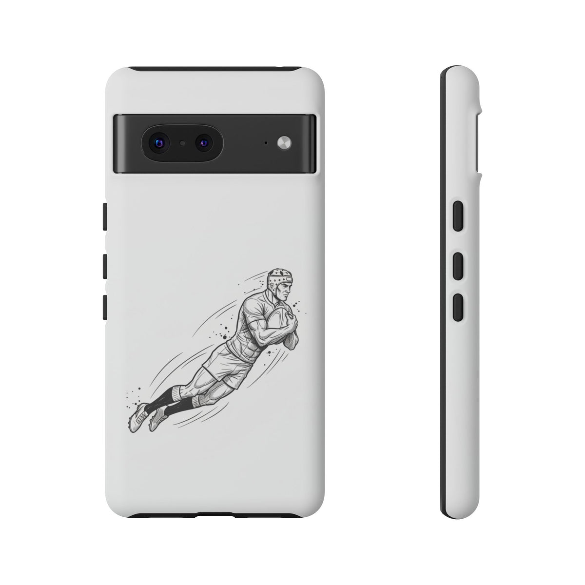 Phone Case, Rugby Try Swan Dive Minimalist Sketch design, Tough Case