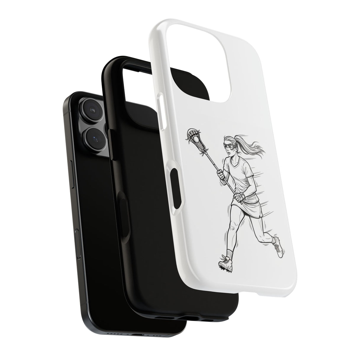 Phone Case, Lacrosse Player Sketch, Tough Case