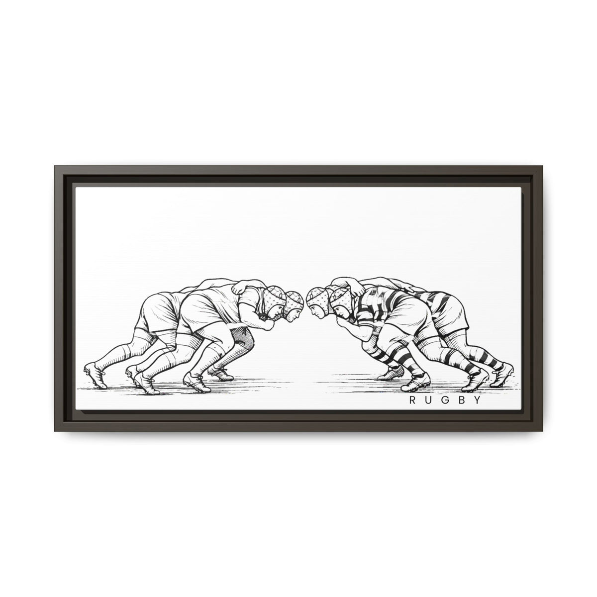 Print, Rugby Scrum,  Matte Canvas Print Framed Art