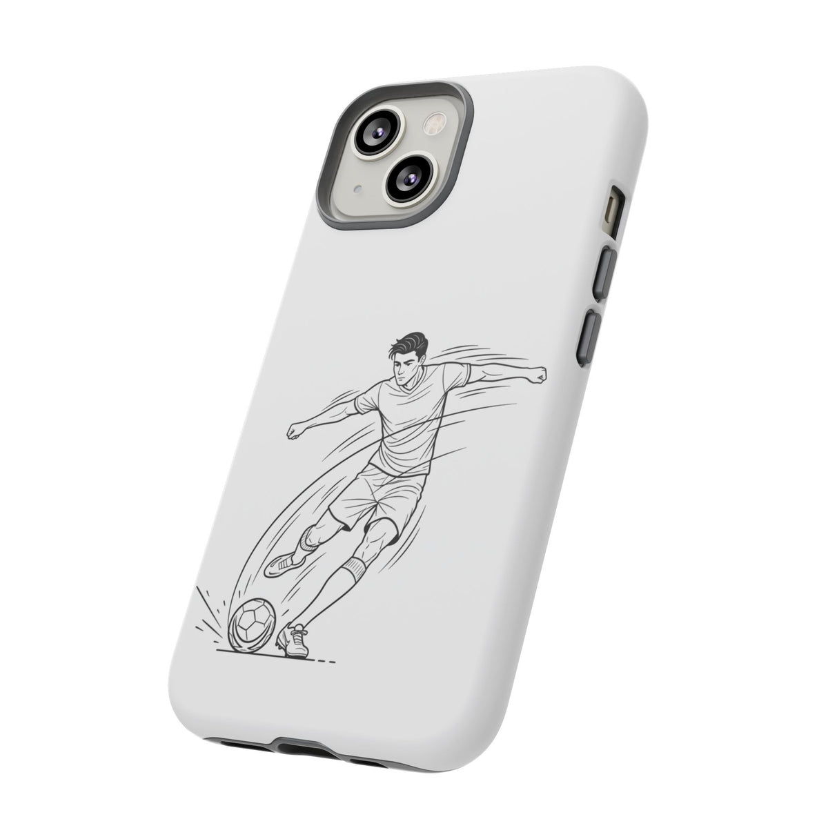 Phone Case, Football Free Kick / Strike Minimalist sketch Design, Tough Case