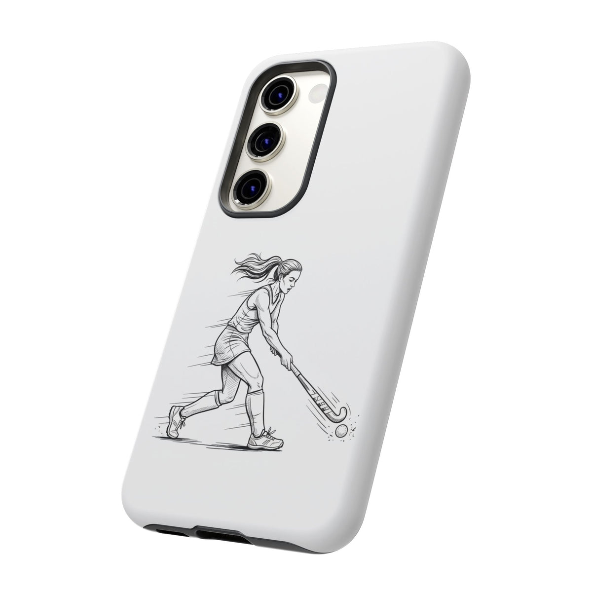 Phone Case, Hockey, Female  Player Minimalist sketch design, Tough Case