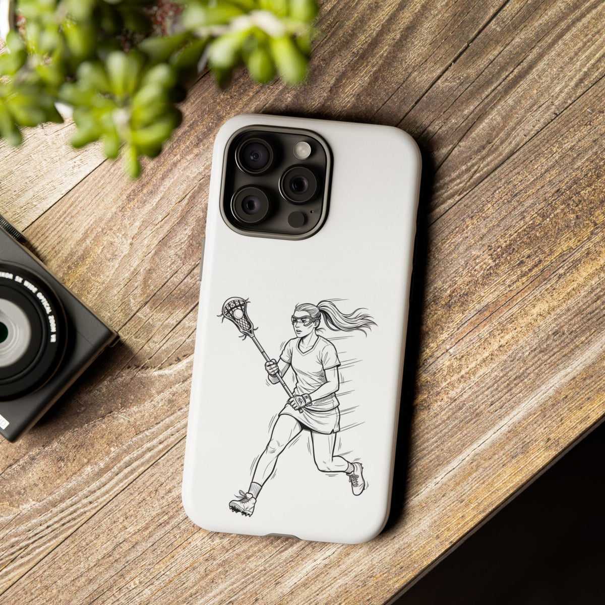 Phone Case, Lacrosse Player Sketch, Tough Case