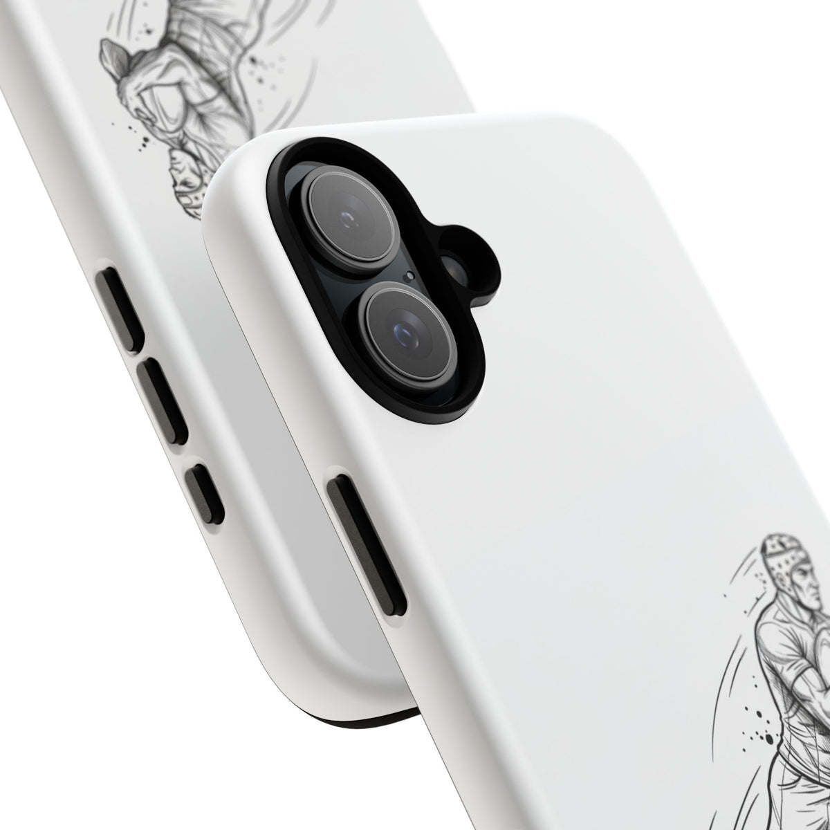 Phone Case, Rugby Try Swan Dive Minimalist Sketch design, Tough Case
