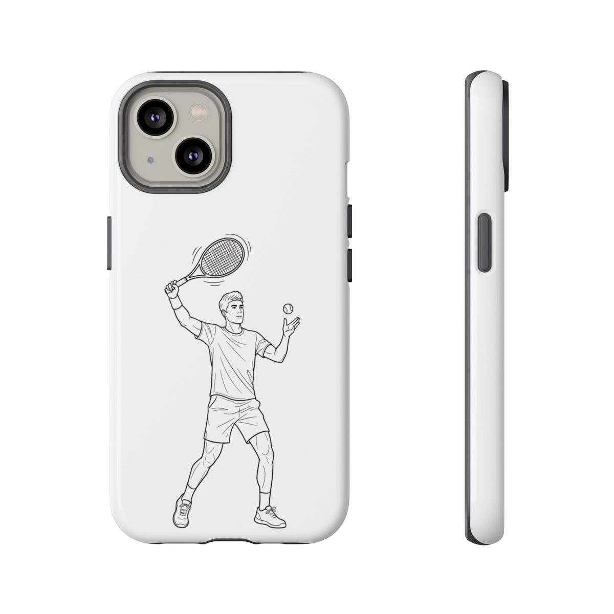 Phone Case, Racket Sports, Tennis Player overhead shot Design, Tough Case