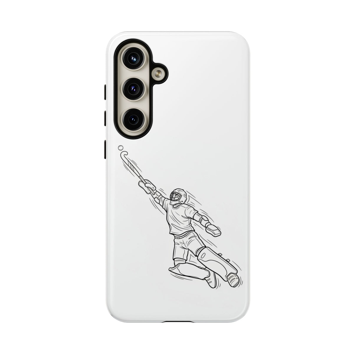 Hockey Goalkeeper Sketch Phone Case — Minimalist Sports Protective Cover