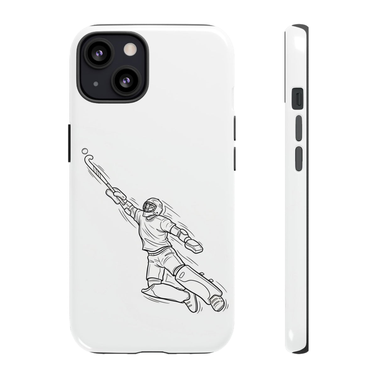 Hockey Goalkeeper Sketch Phone Case — Minimalist Sports Protective Cover