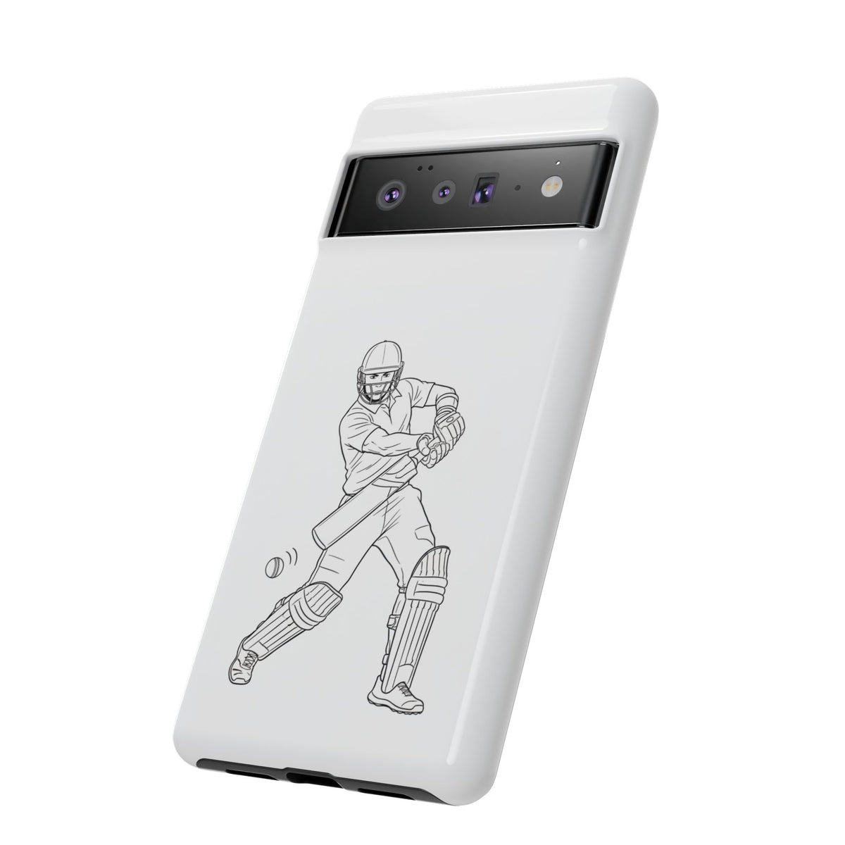 Phone Case, Cricket Batsman Sketch, Tough Case