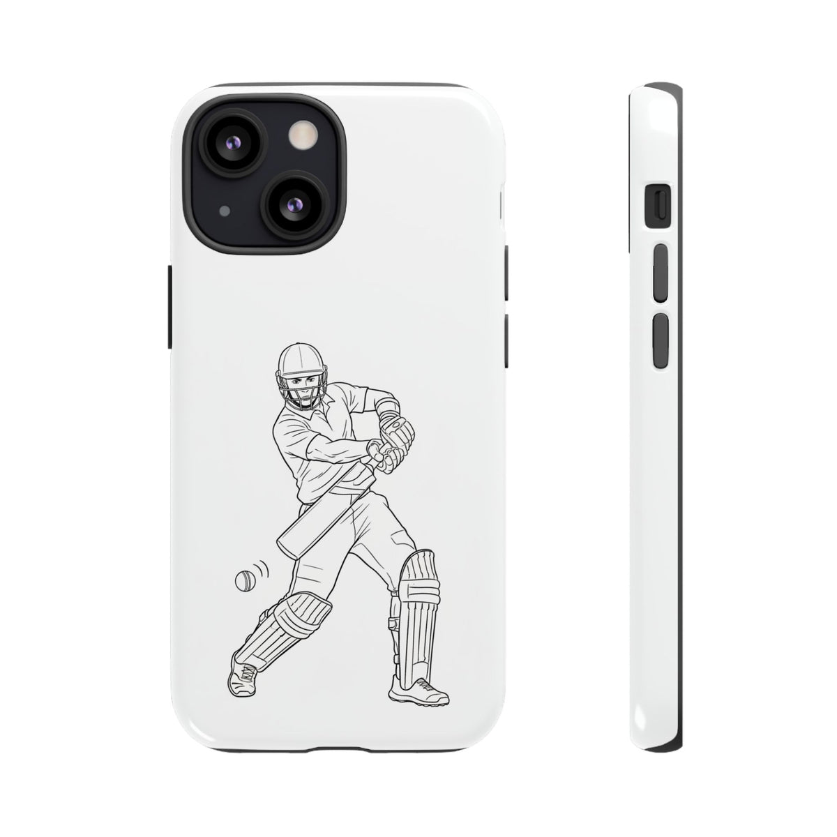 Phone Case, Cricket Batsman Sketch, Tough Case