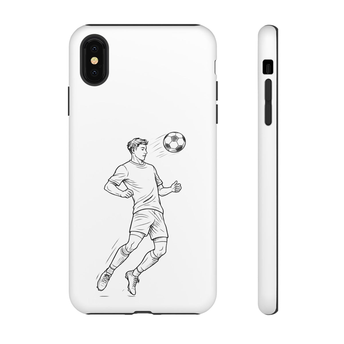 Phone Case, Football Chest-control Minimalist sketch Design, Tough Case
