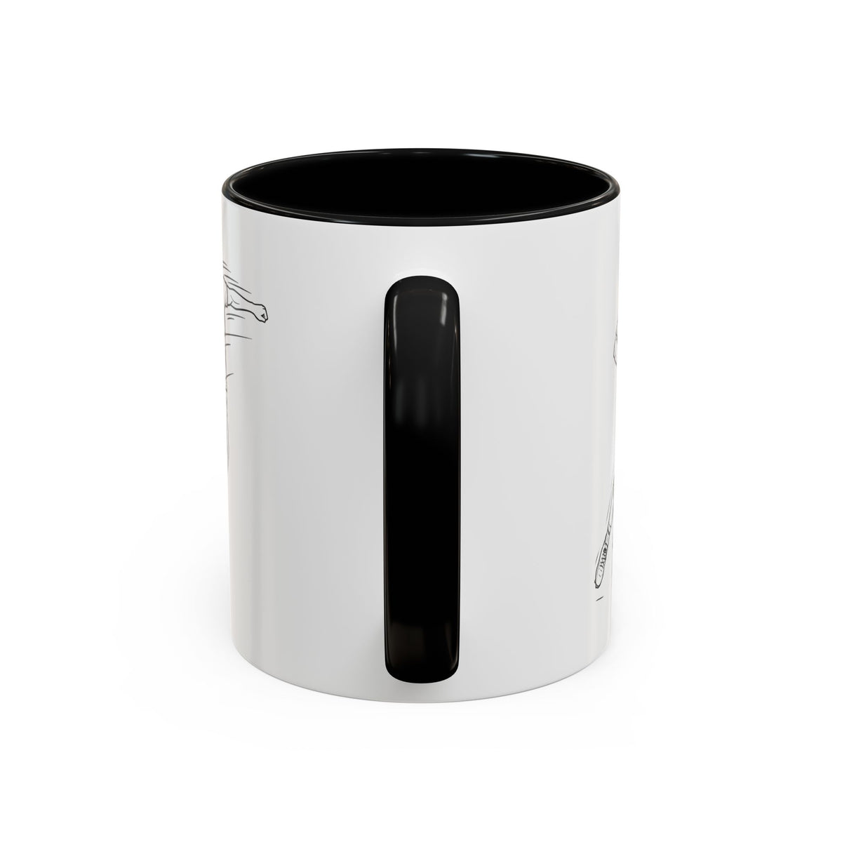 Mug, Football Players, Minimalistic Sketch design, Ceramic 325ml / 11oz, CHOICE of coloured inner
