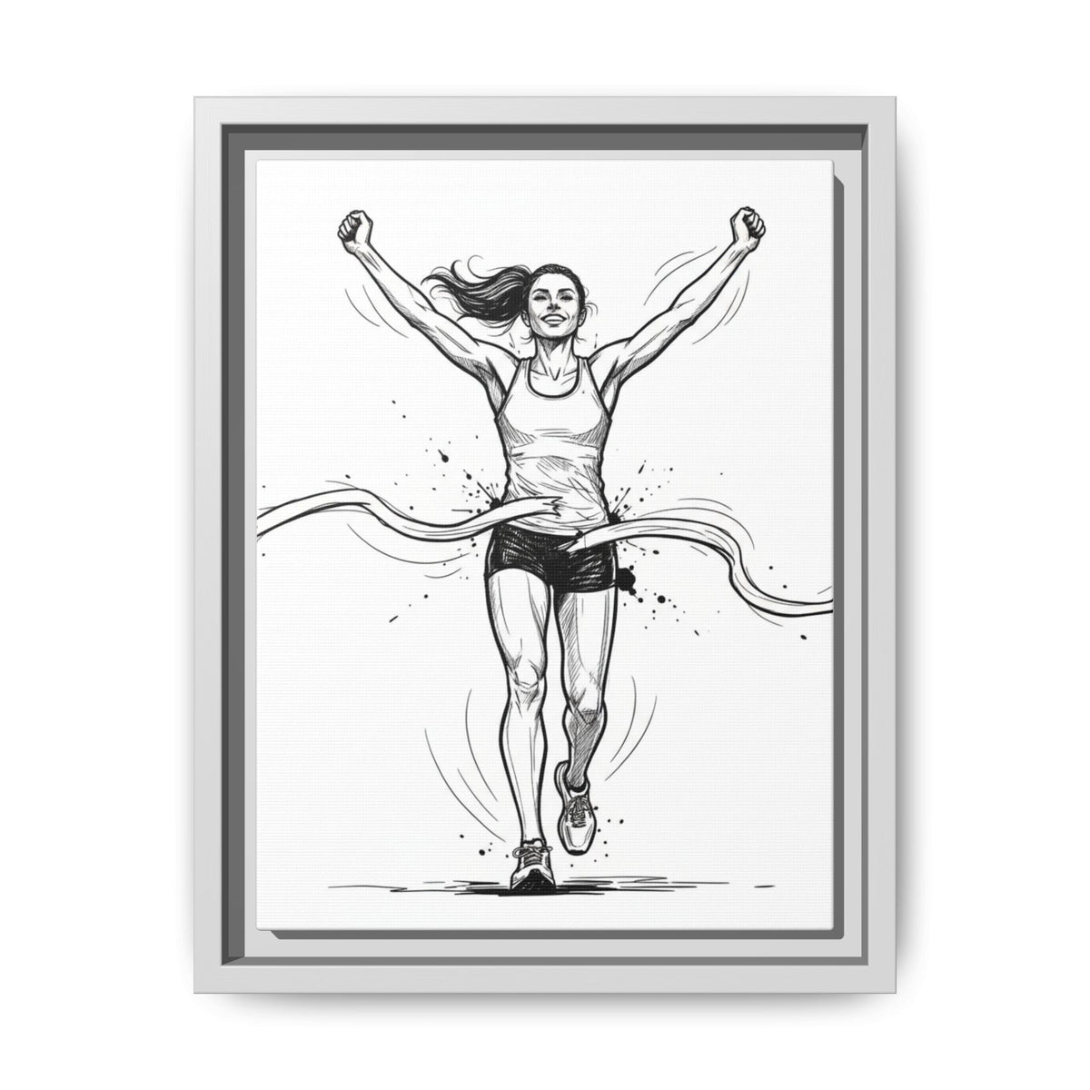 Print, Female Runner, Matte Canvas Framed Wall Art