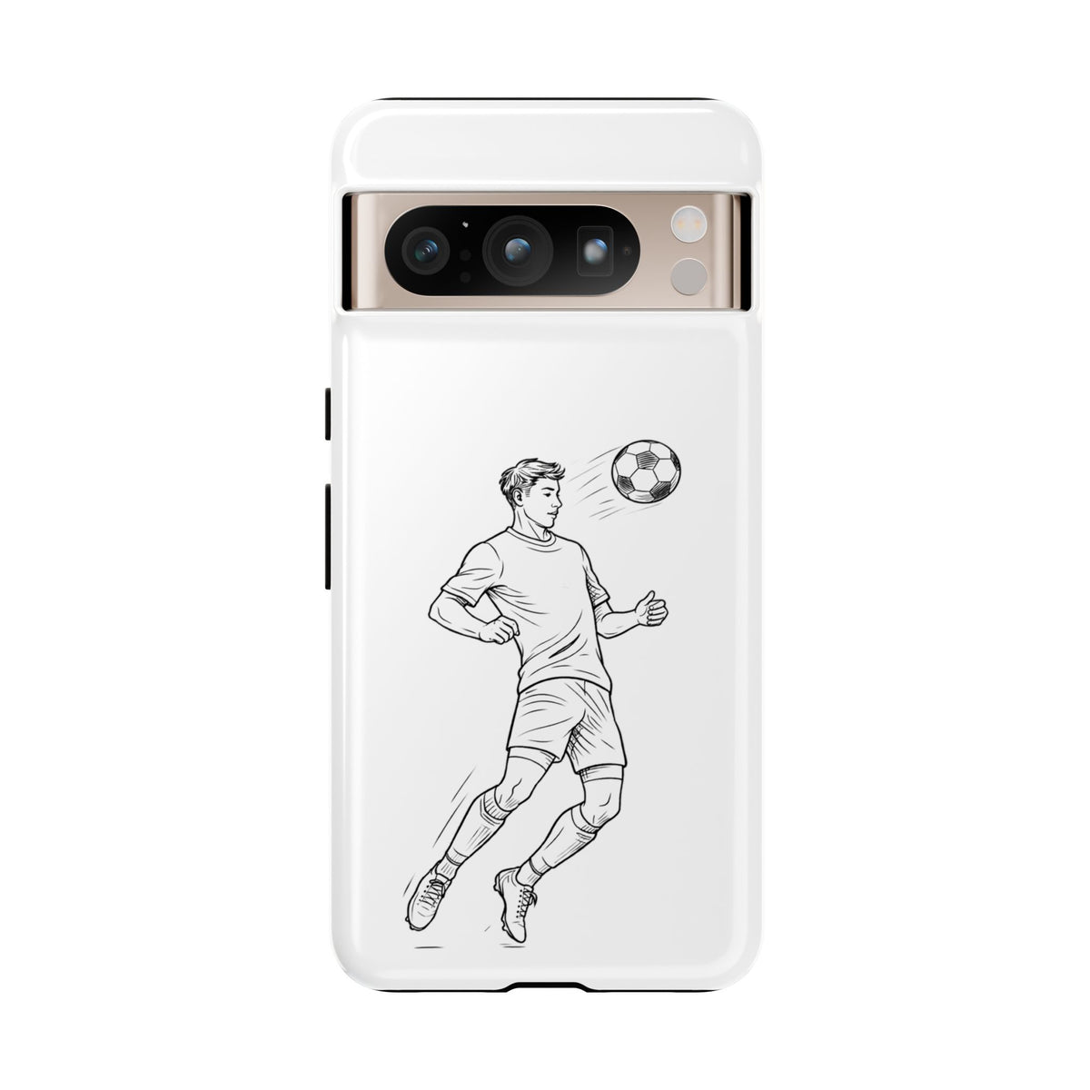 Phone Case, Football Chest-control Minimalist sketch Design, Tough Case