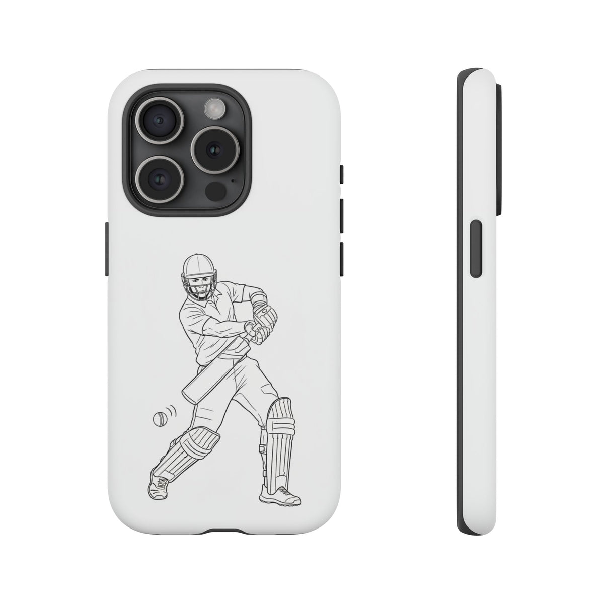 Phone Case, Cricket Batsman Sketch, Tough Case
