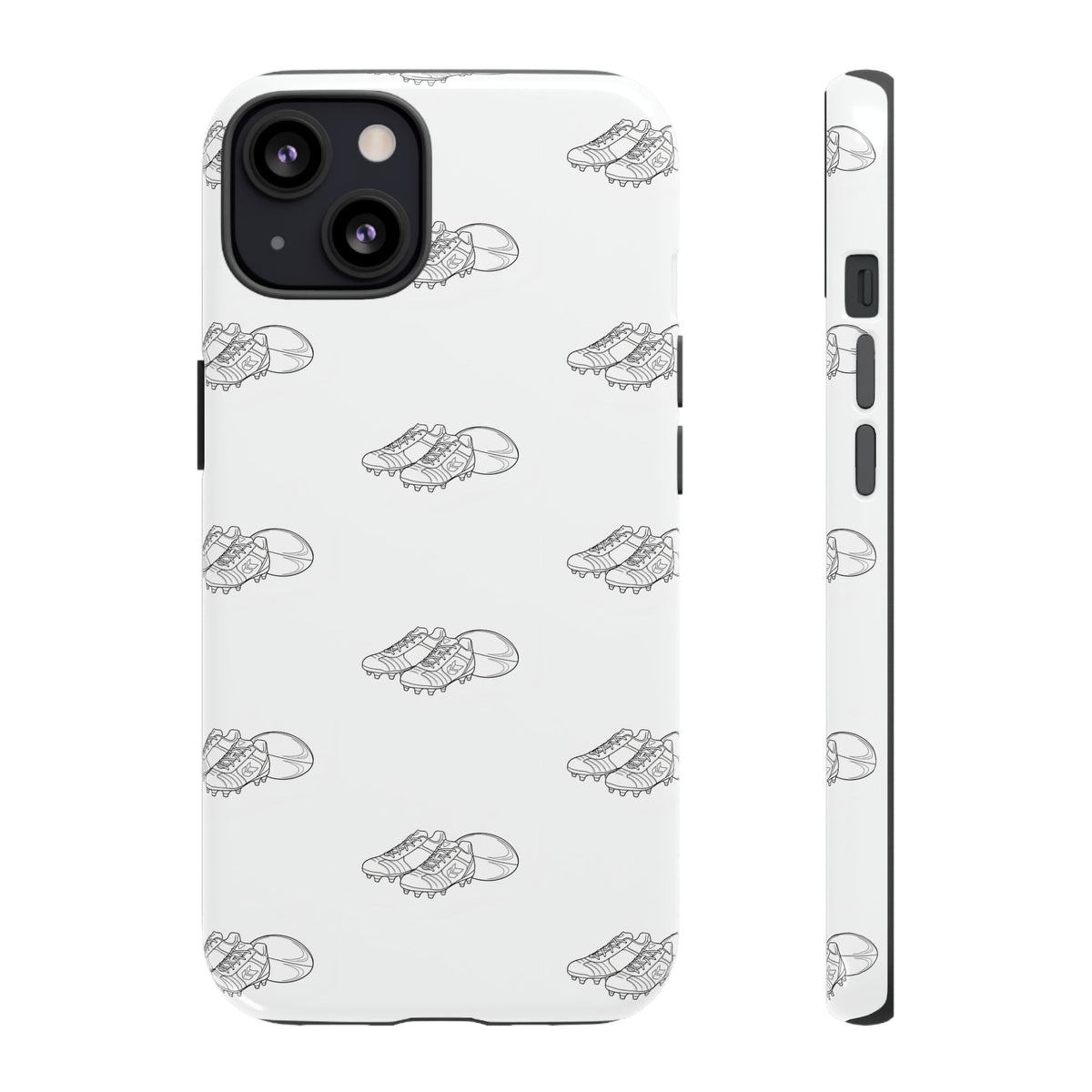 Phone Case Rugby Boots & Ball Repeat Pattern Tough Cases