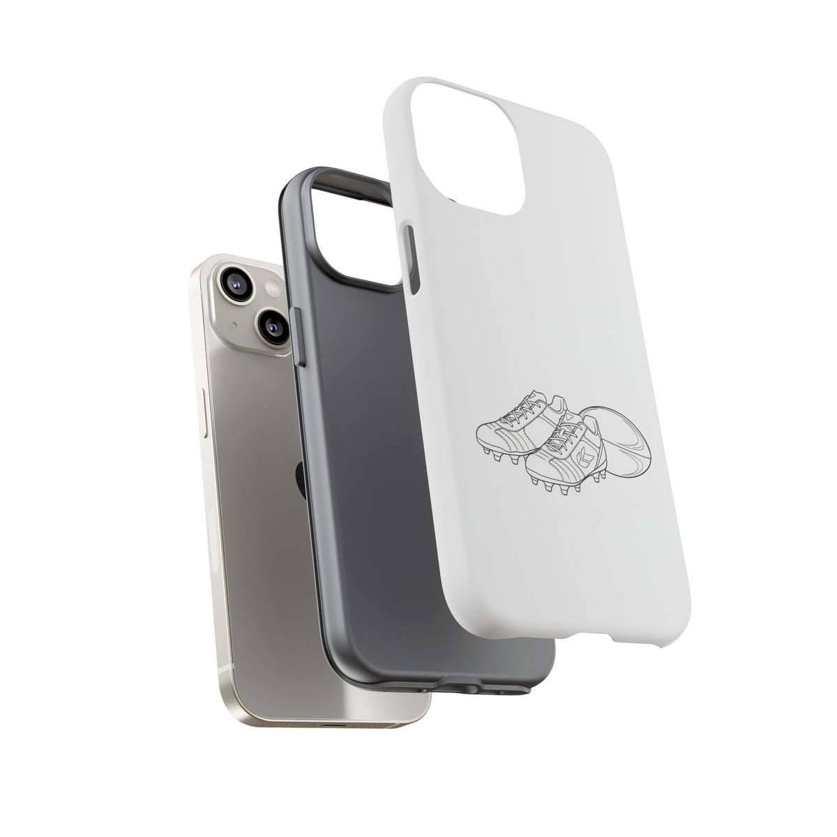 Phone Case, Rugby Ball & Boots Sketch, Tough Case