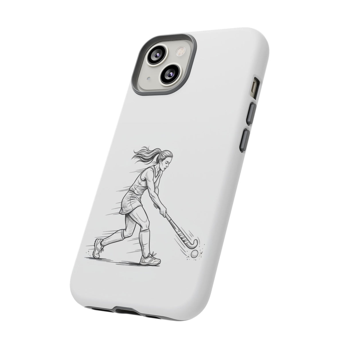 Phone Case, Hockey, Female  Player Minimalist sketch design, Tough Case