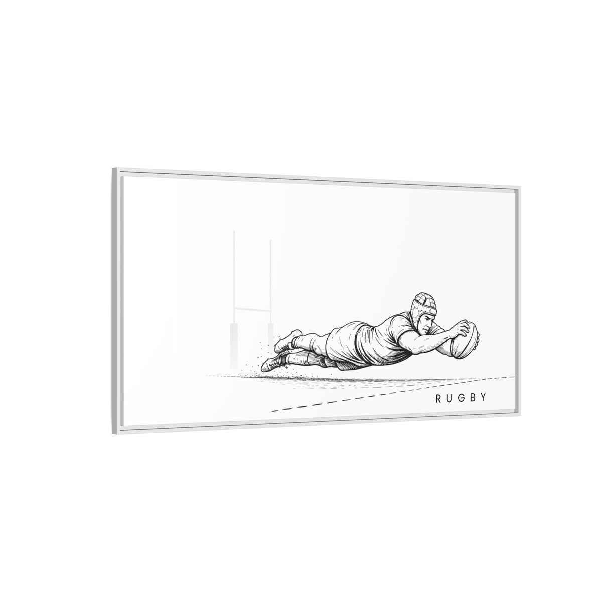 Print, Rugby Try, Matte Canvas Framed Wall Art